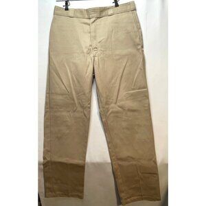 Dickies khaki pant jeans mens 37 x 34 874 original fit flex chino hook eye brown